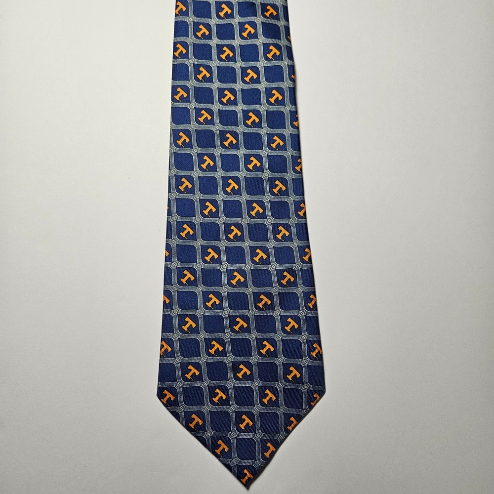 Bacon Sports University of Tennessee Vols Tie Navy Blue Orange Power T Logo Mens